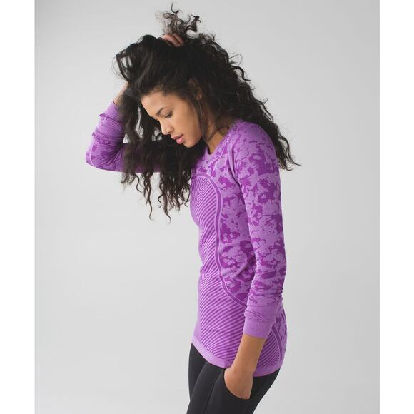 Lululemon Swiftly Tech Long Sleeve Crew | Heathered Purple | SZ 8 - Picture 2 of 12